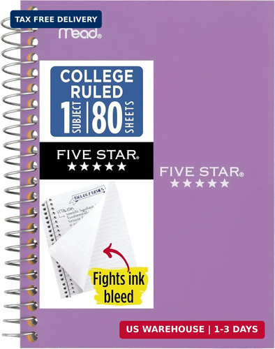 Five star spiral notebook - star, notebook,